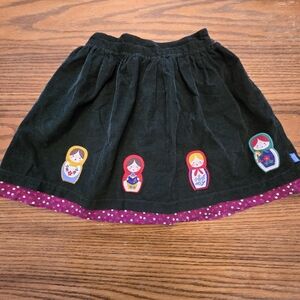 Little Bird Matroishka / Russian Nesting Doll cord skirt.  Size 5-6.  Girls